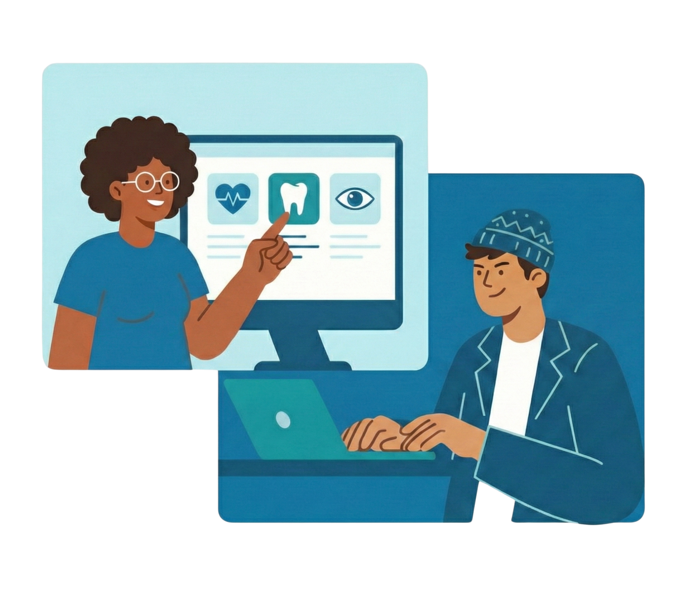 Employee reviewing benefits